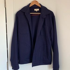 Wool-Cashmere Chore Coat in Navy